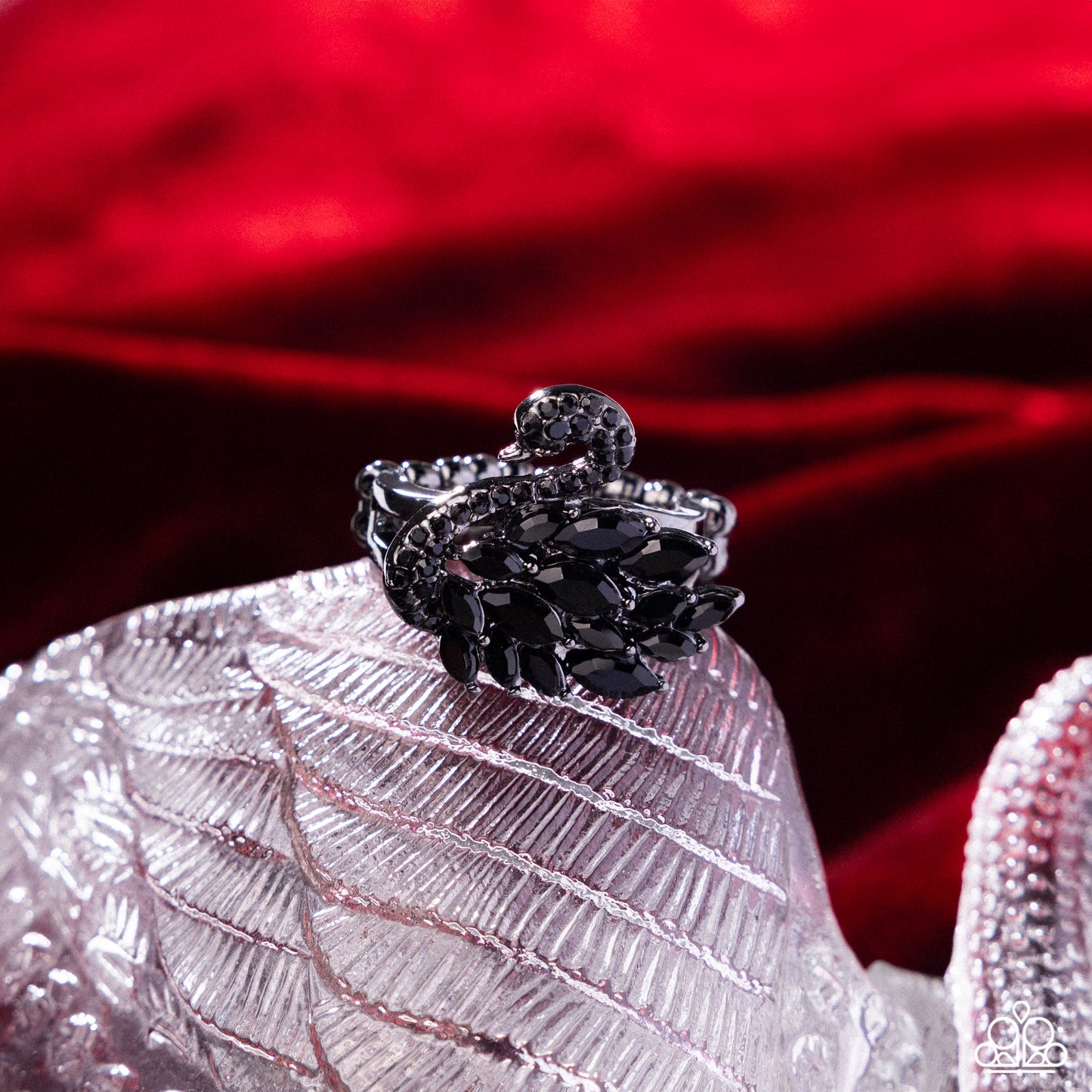 Sensational Swan - Black - Paparazzi Ring Image
