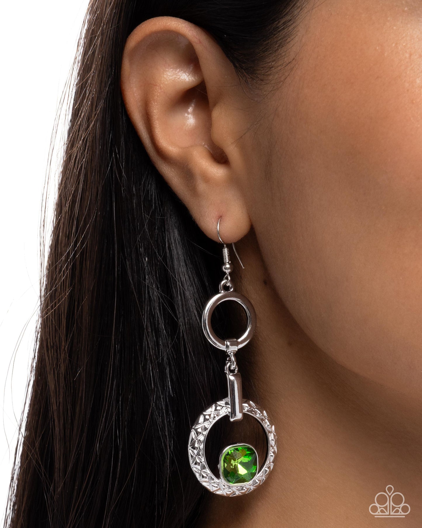 Center Cascade - Green - Paparazzi Earring Image