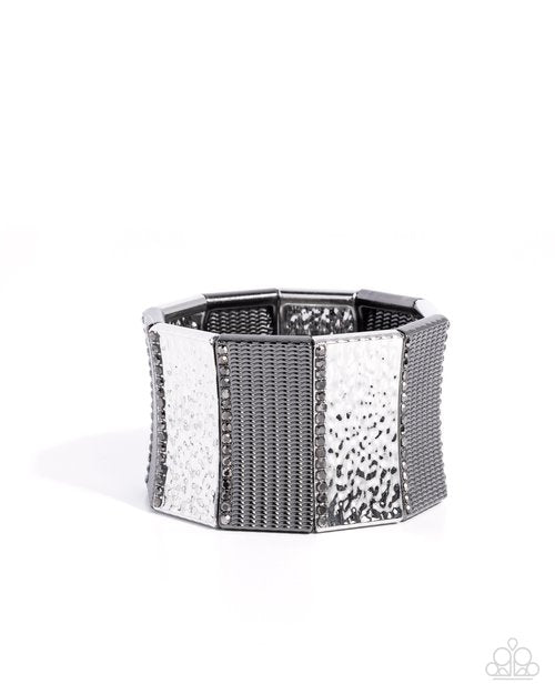 Textured Title - Silver - Paparazzi Bracelet Image