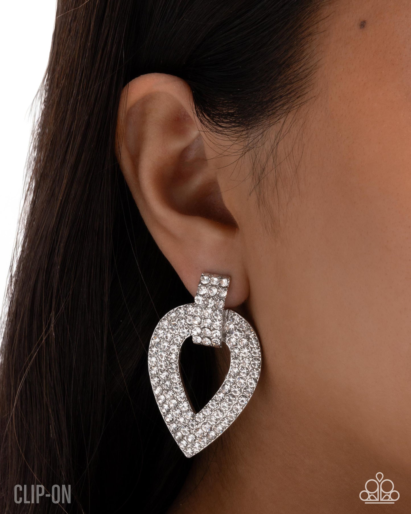Stop and Shimmer - White - Paparazzi Earring Image