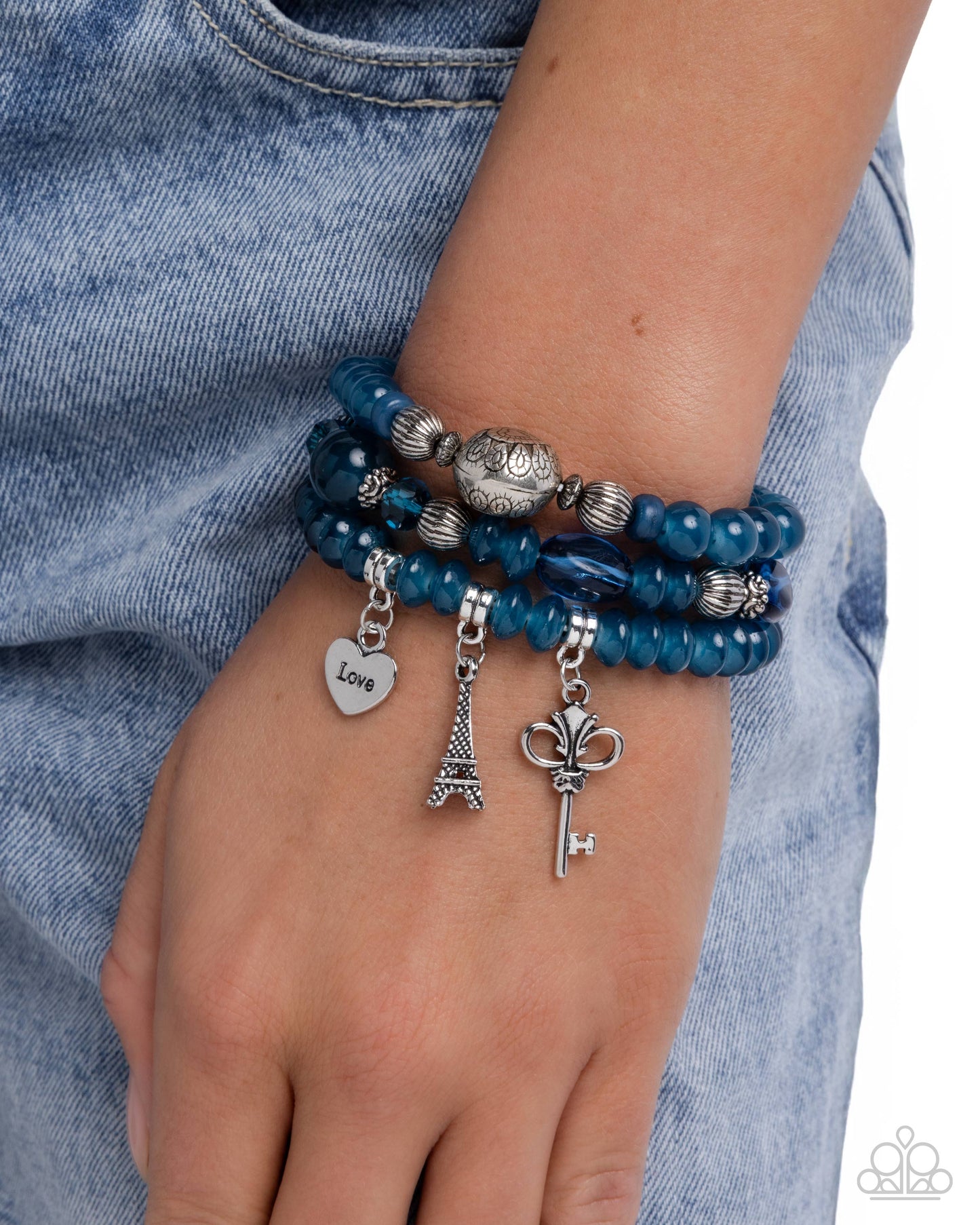 French Chic - Blue - Paparazzi Bracelet Image