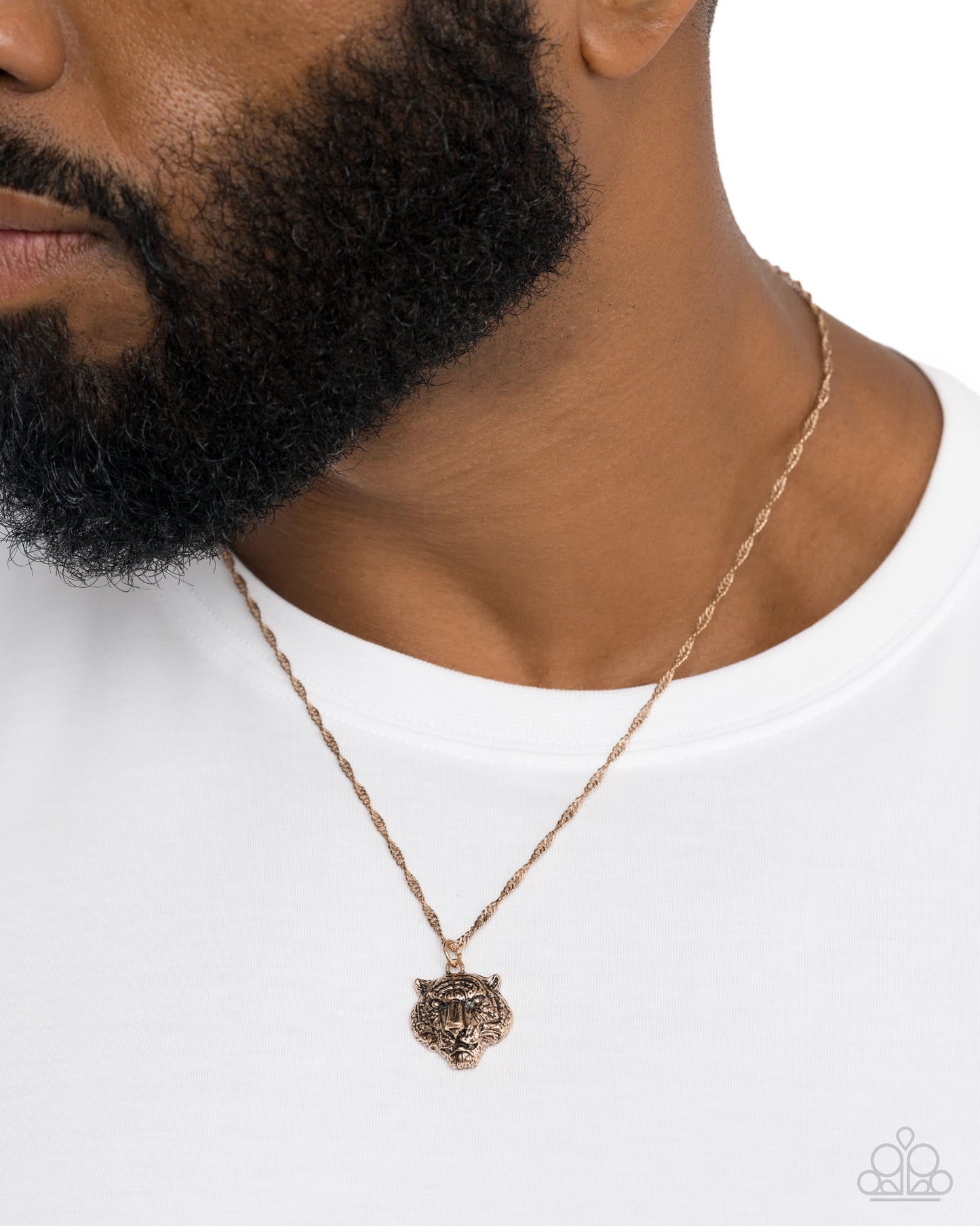 Tiger Timeline - Gold - Paparazzi Necklace Image