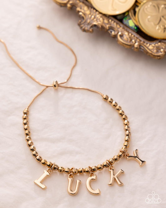 Lucky Me! - Gold - Paparazzi Bracelet Image