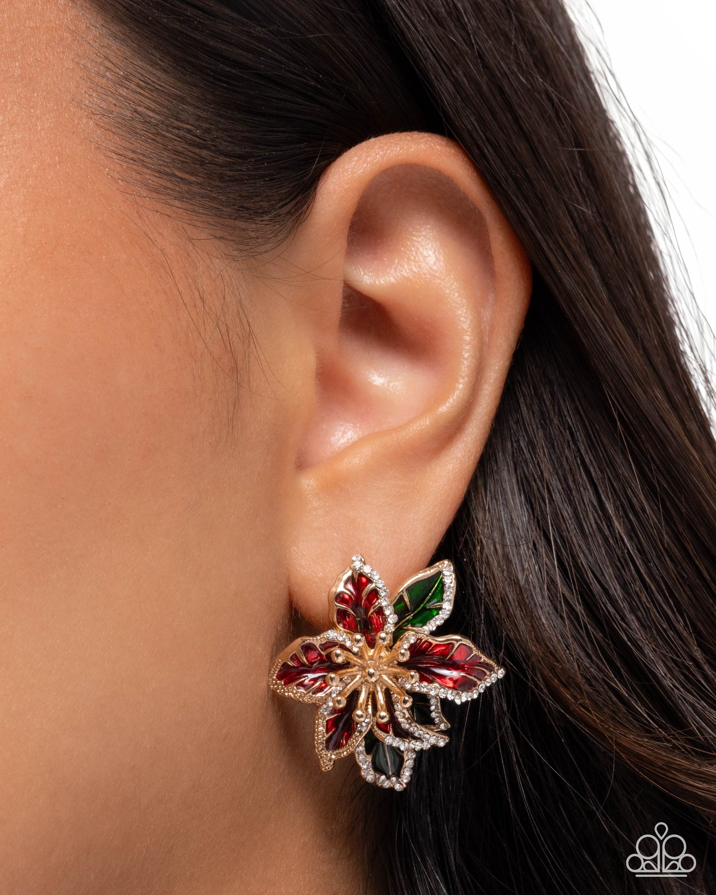 Particular Poinsettia - Paparazzi Earring Image
