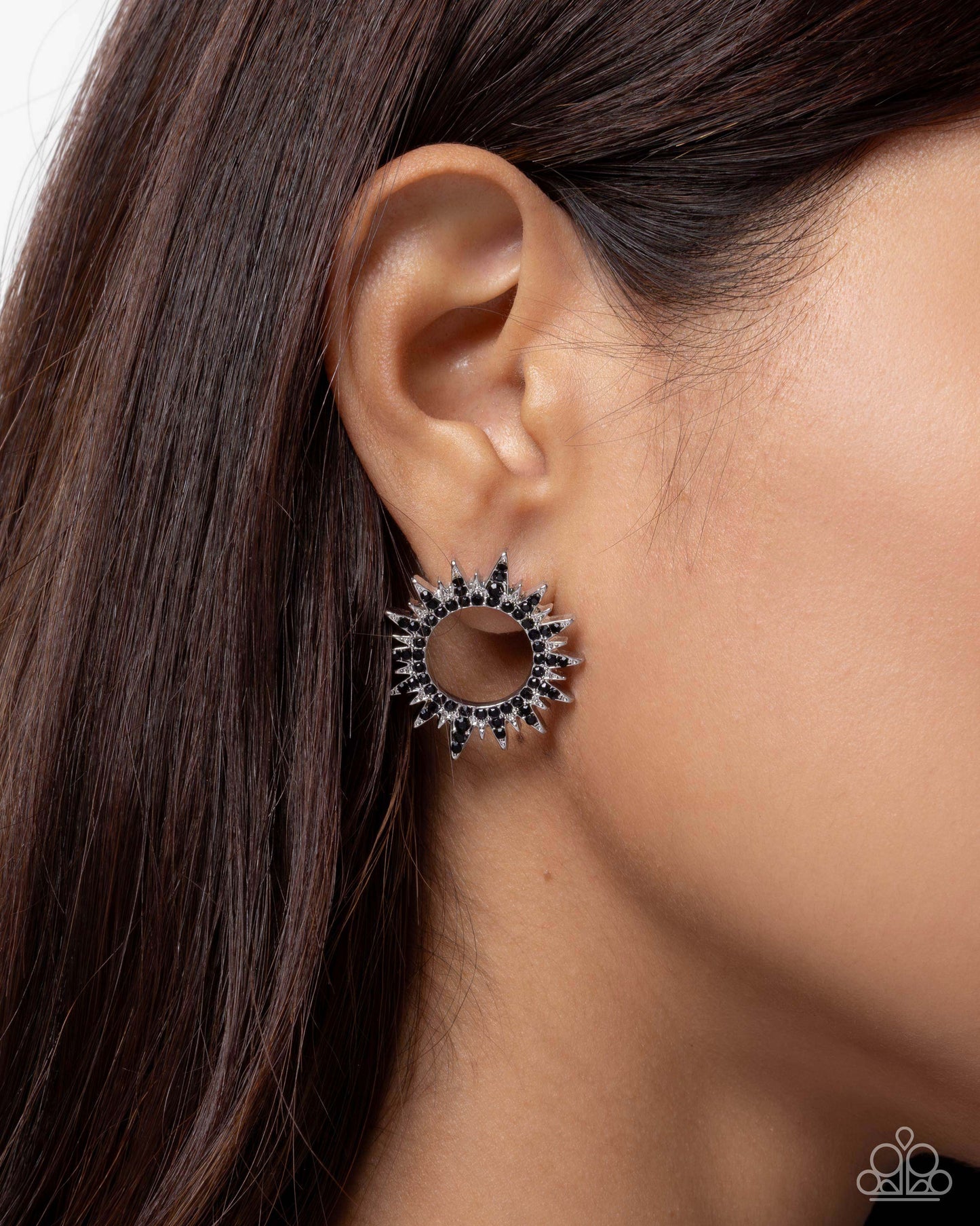 Stellar Stealth - Black - Paparazzi Earring Image