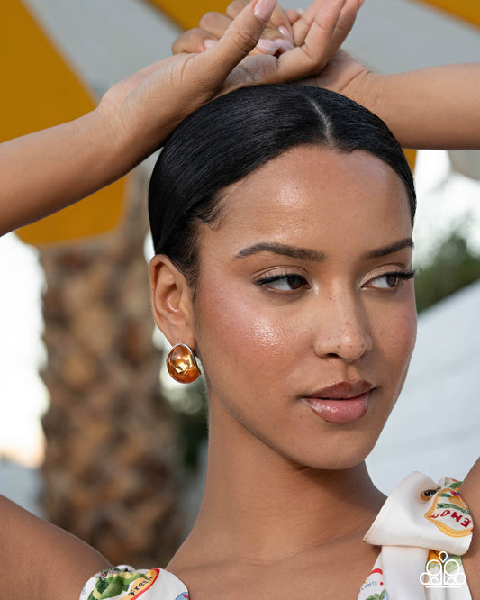 Glossy Gauge - Paparazzi Earring Image