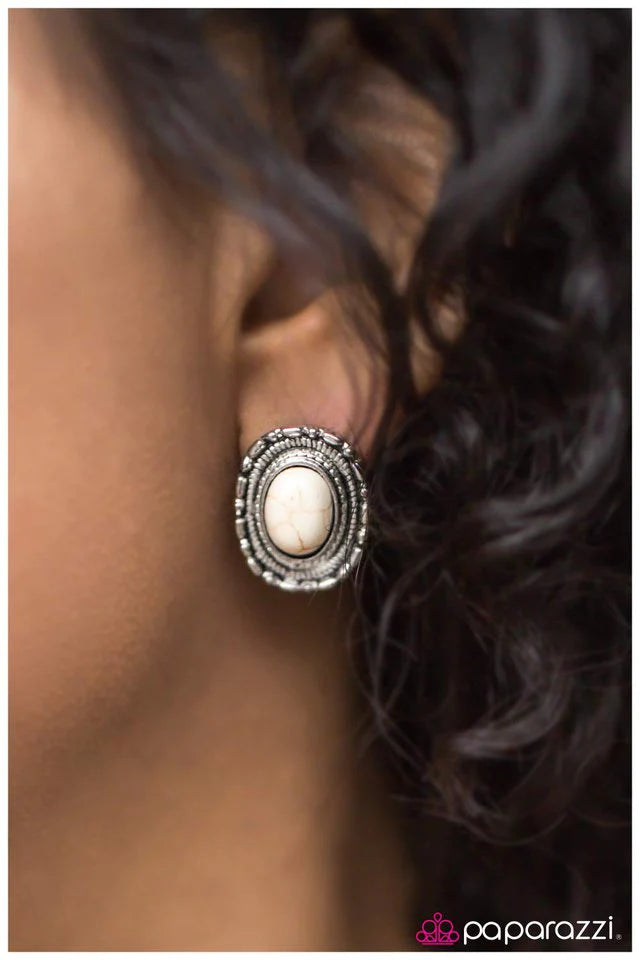 Paparazzi Earring ~ The Country Life - White