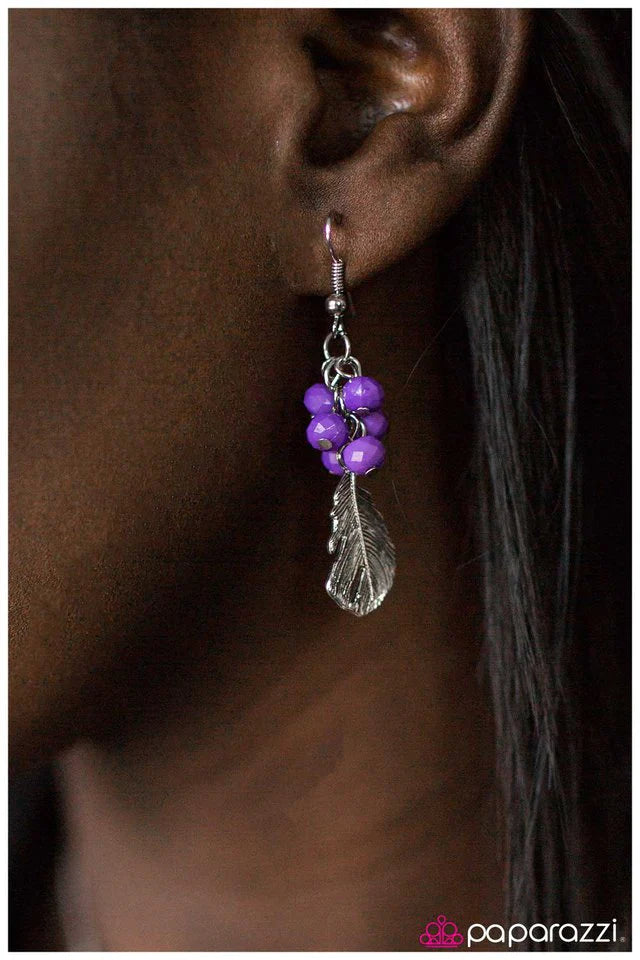 Paparazzi Earring ~ Up, Up and Away - Purple