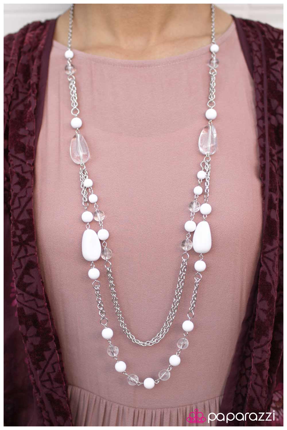 Paparazzi Necklace ~ Finders Keepers - White