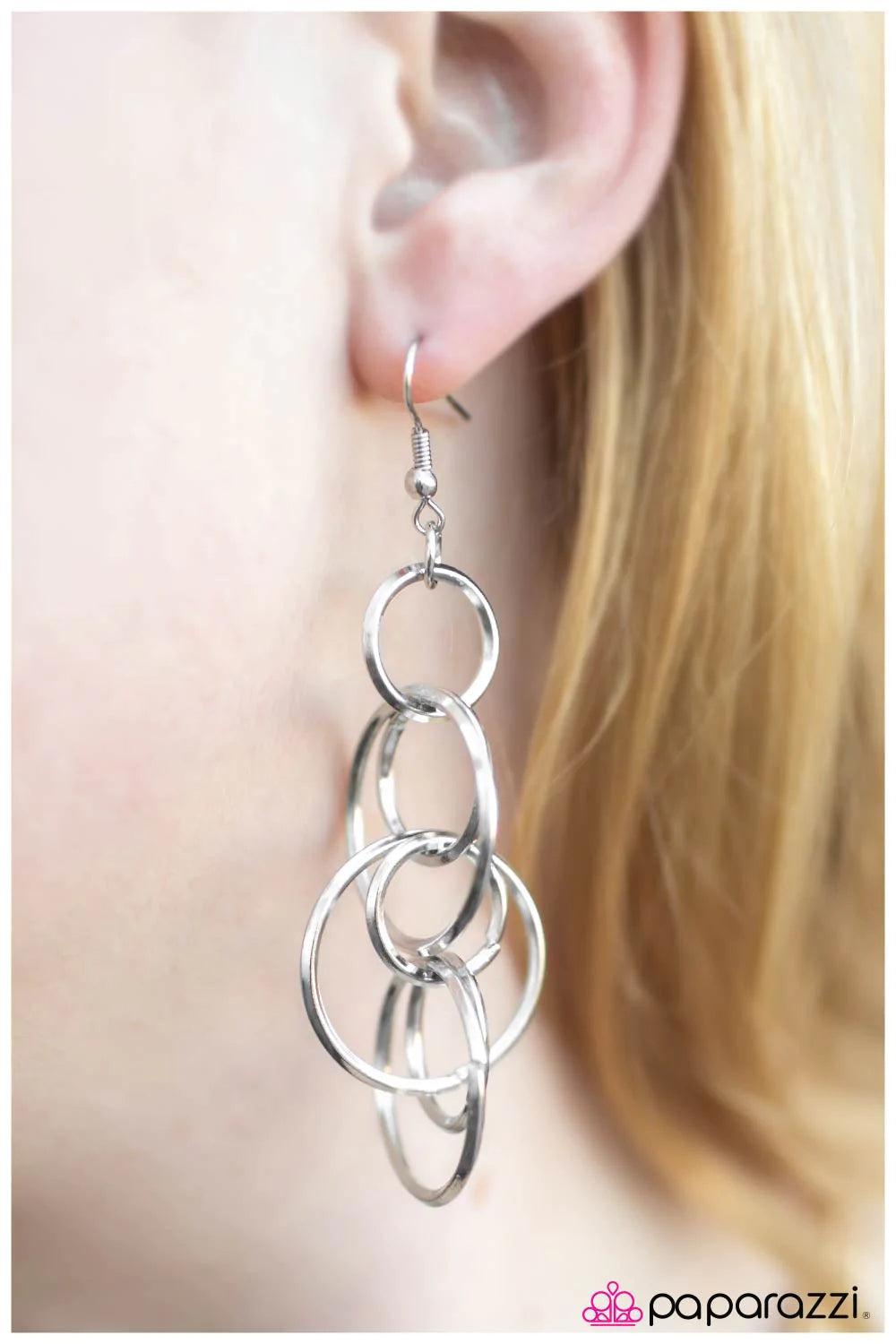 Paparazzi Earring ~ Storm Chaser - Silver