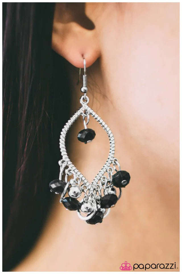 Paparazzi Earring ~ Hocus Pocus - Black