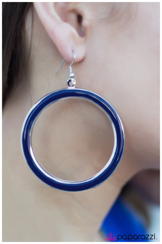 Paparazzi Earring ~ Tiny Hula Dancer - Blue