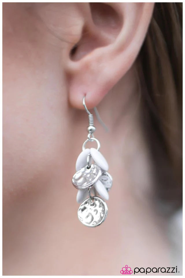 Paparazzi Earring ~ I Like to Move It - White