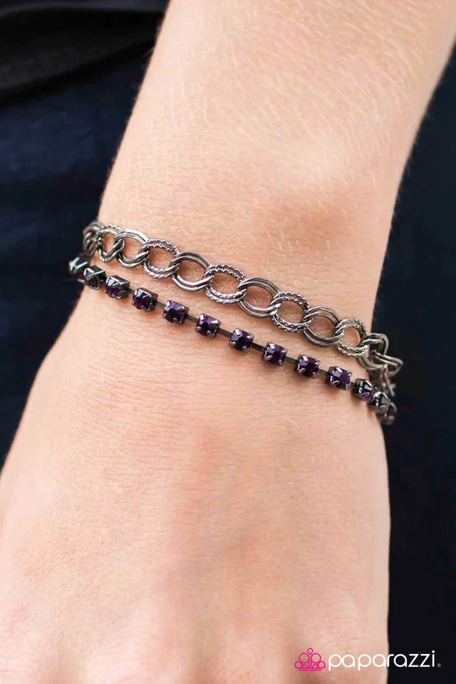 Paparazzi Bracelet ~ Double Time - Purple