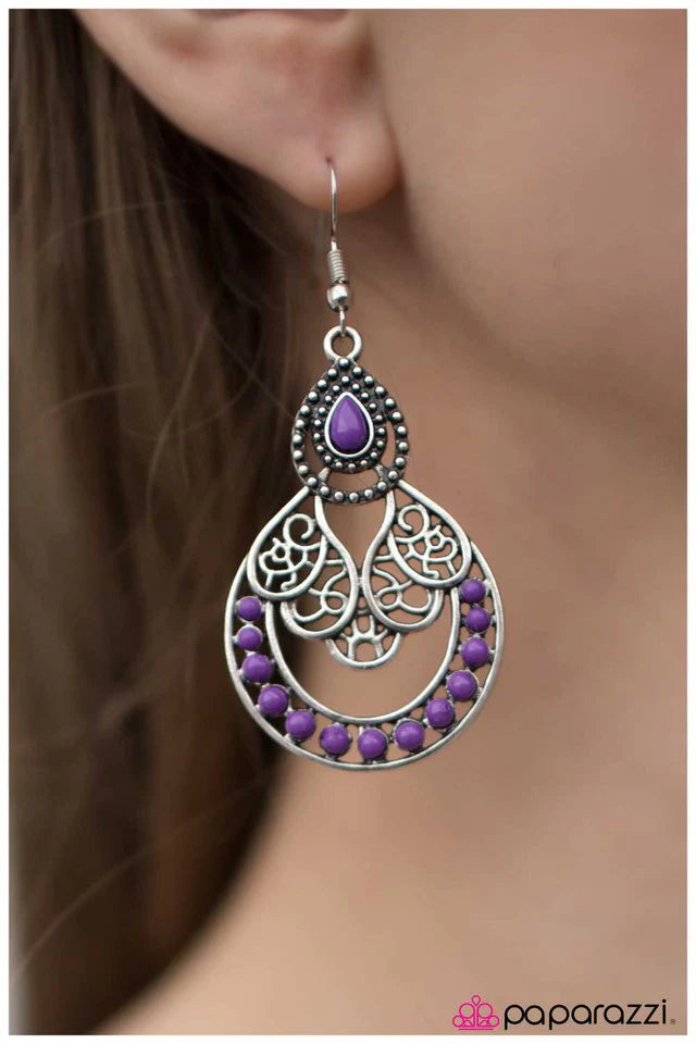 Paparazzi Earring ~ Best Of Bali - Purple