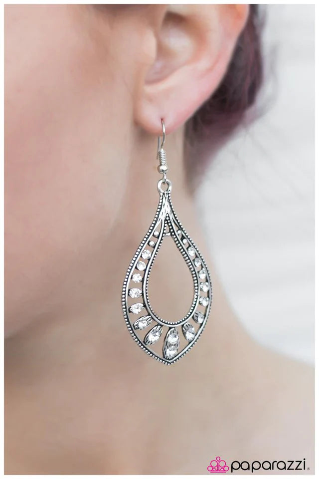 Paparazzi Earring ~ Big Spender - White