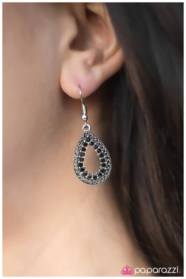 Pendiente Paparazzi ~ Vivir con lujo - Negro
