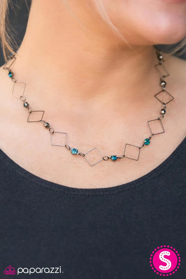Paparazzi Necklace ~ City Block - Blue