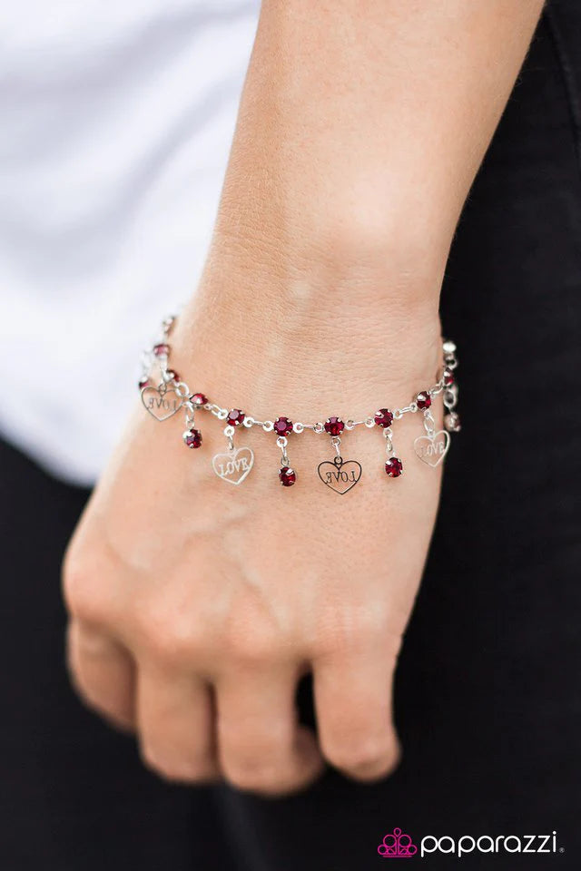 Pulsera Paparazzi ~ Deseos de San Valentín - Rojo