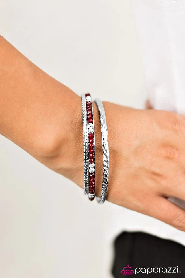 Paparazzi Bracelet ~ Just Stay GLAM! - Red