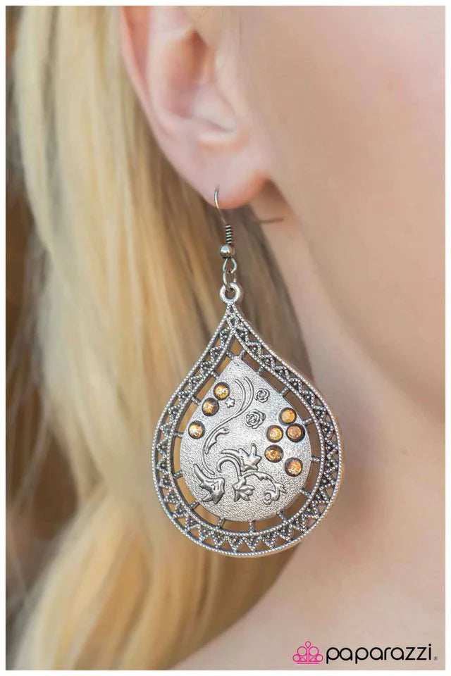 Paparazzi Earring ~ Morning Dew - Brown