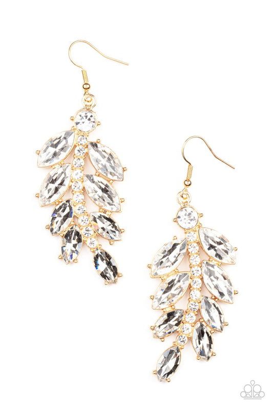 Ice Garden Gala - Gold - Paparazzi Earring Image