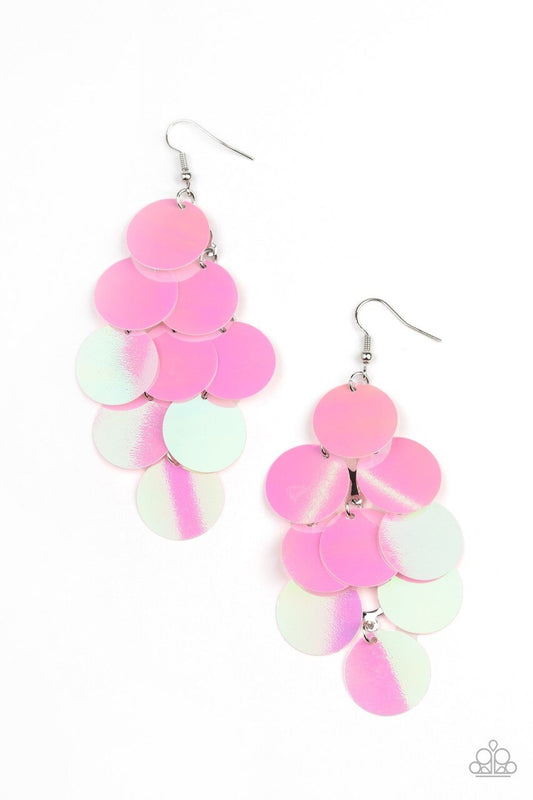 Paparazzi Earring ~ Mermaid Shimmer - Pink