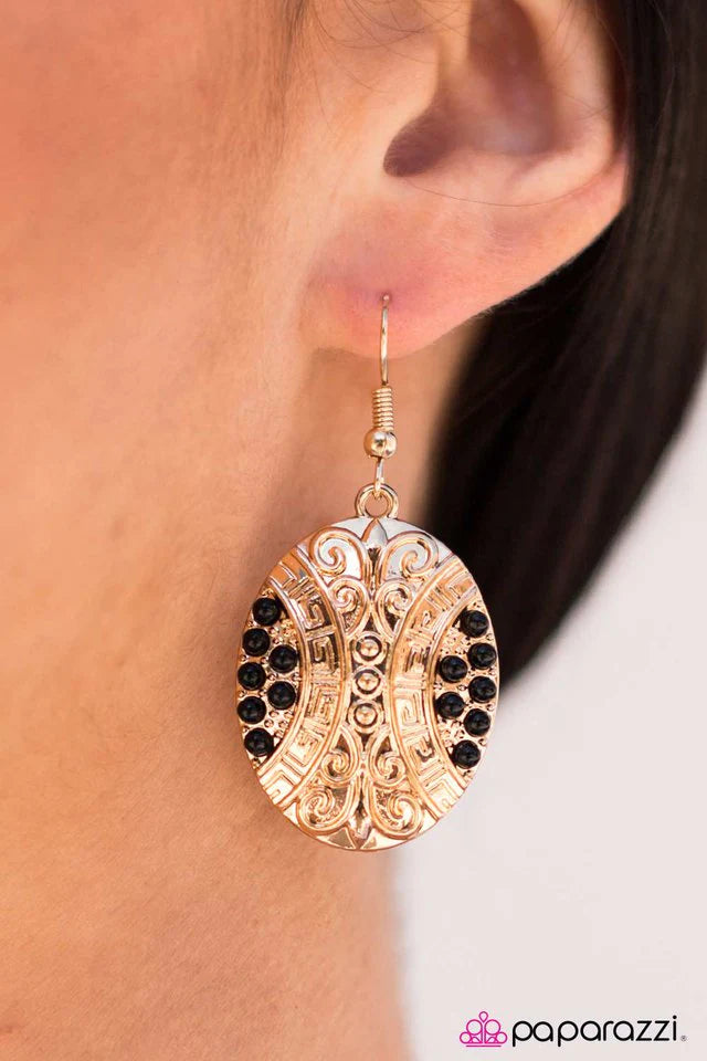 Paparazzi Earring ~ Wherever I MAYAN Roam - Gold