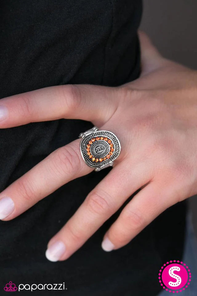 Paparazzi Ring ~ Easy On The Glitter - Orange