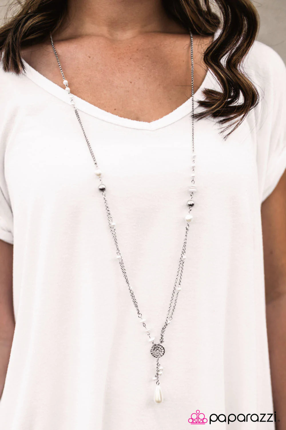 Paparazzi Necklace ~ Always Classy - White