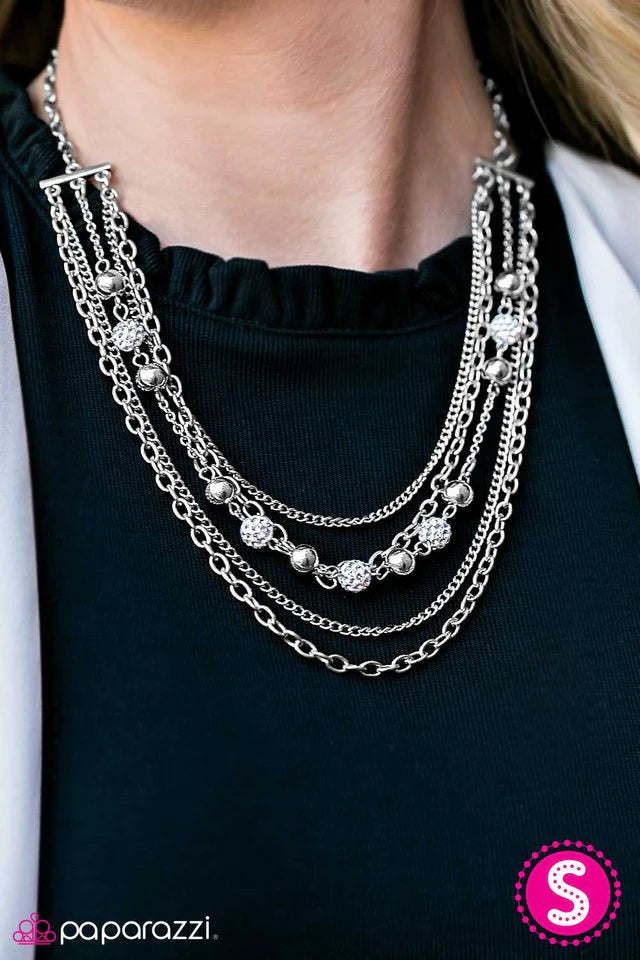 Paparazzi Necklace ~ Hell On HEELS - White