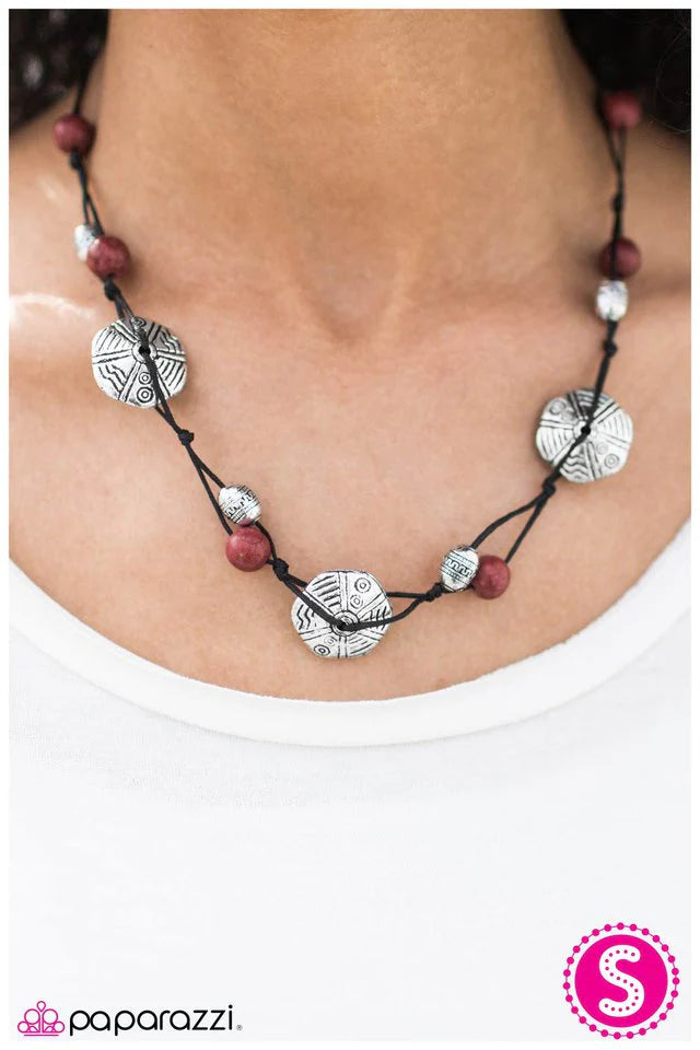 Paparazzi Necklace ~ The Wayward Traveler - Red