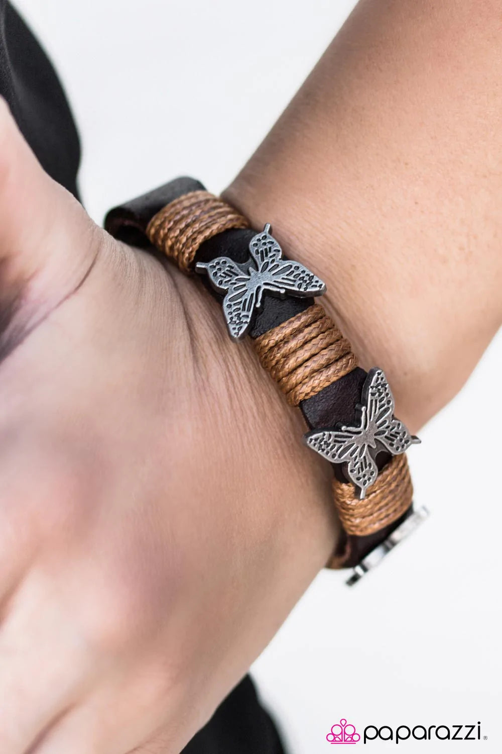 Paparazzi Bracelet ~ Butterfly Ballad - Brown