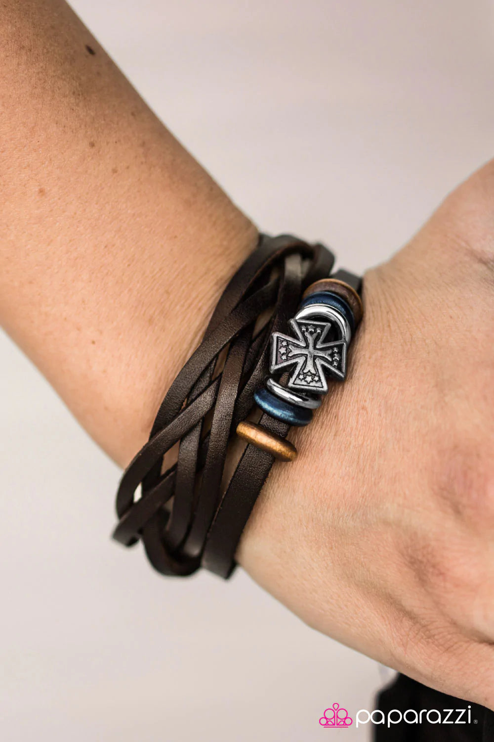 Paparazzi Bracelet ~ Biker Bandit - Brown