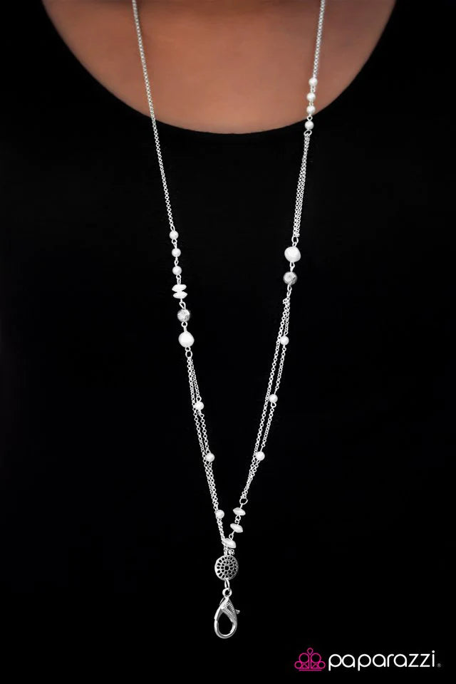 Paparazzi Necklace ~ The Boss Lady - White