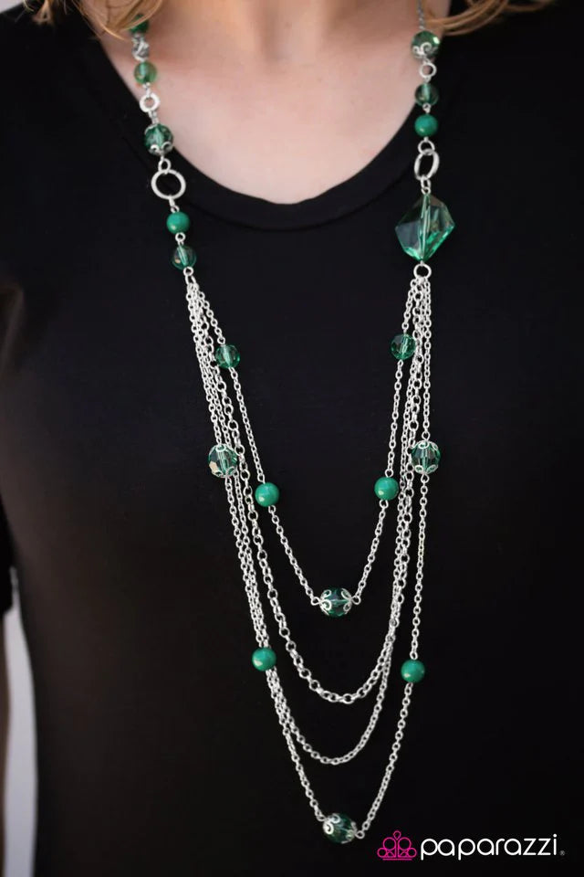 Collar de paparazzi ~ Fool For Jewels - Verde