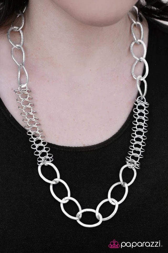 Paparazzi Necklace ~ Caught In Her Web - Silver