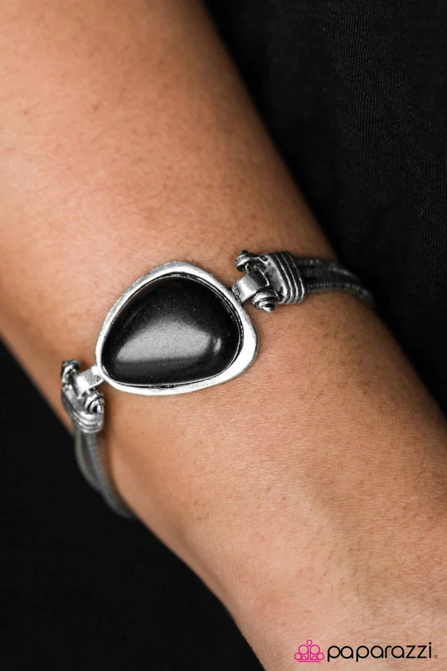Paparazzi Bracelet ~ Stone Art - Black