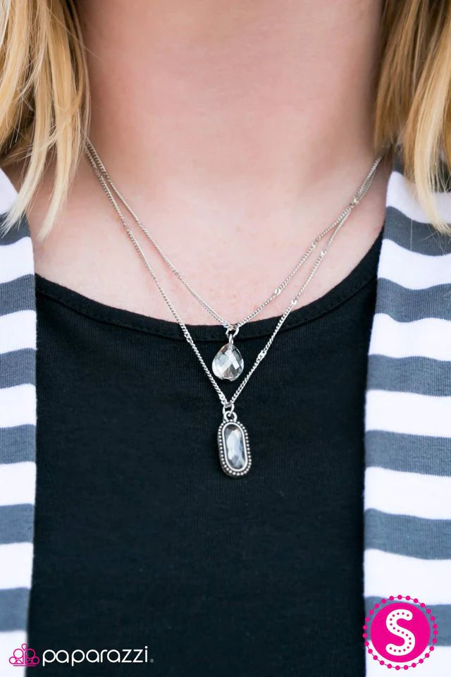 Paparazzi Necklace ~ A Little Bit Inde-PENDANT - Silver