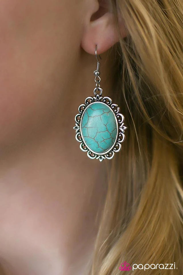 Paparazzi Earring ~ Take Me West - Blue