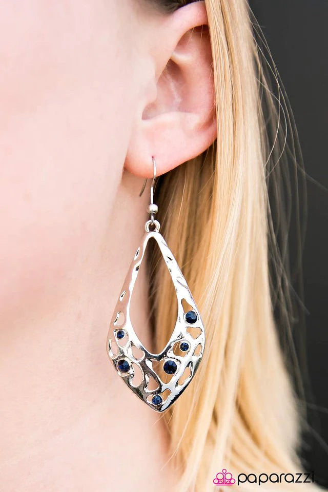 Paparazzi Earring ~ Dont Flatter Yourself - Blue