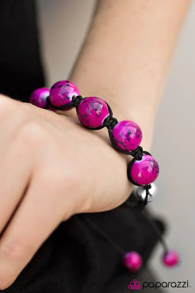 Paparazzi Bracelet ~ Positive Vibes - Pink