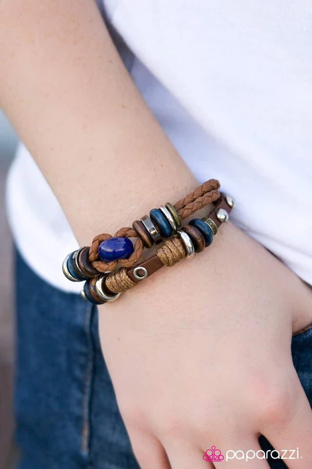 Pulsera Paparazzi ~ Walk It Off - Azul
