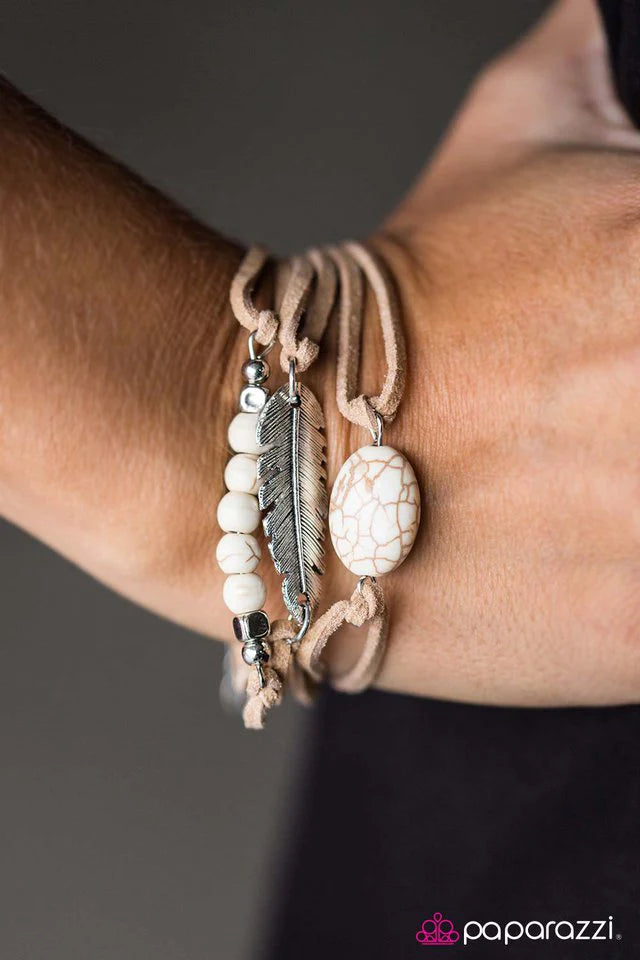 Paparazzi Bracelet ~ Fly High - White