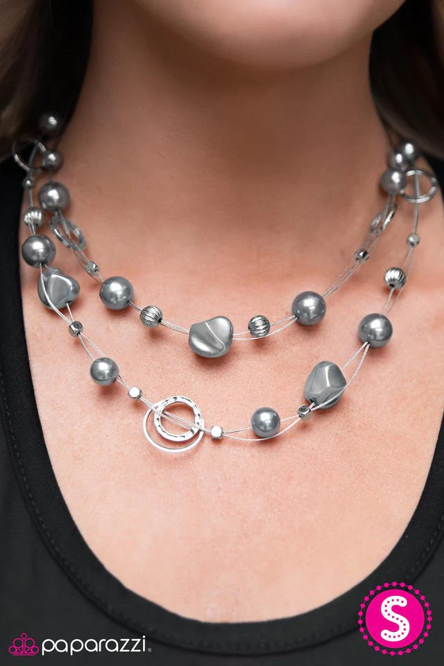 Paparazzi Necklace ~ When I Think Of You - Silver