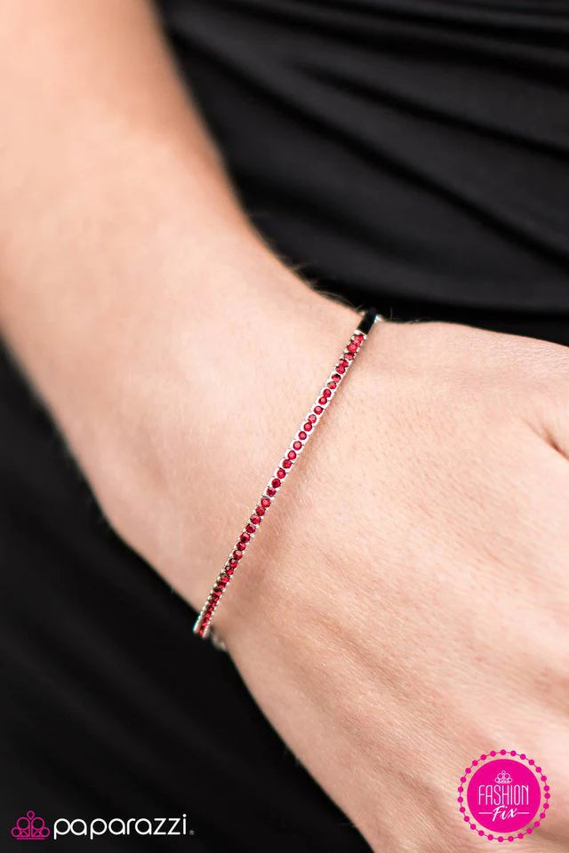 Paparazzi Bracelet ~ Glitter Empire - Red
