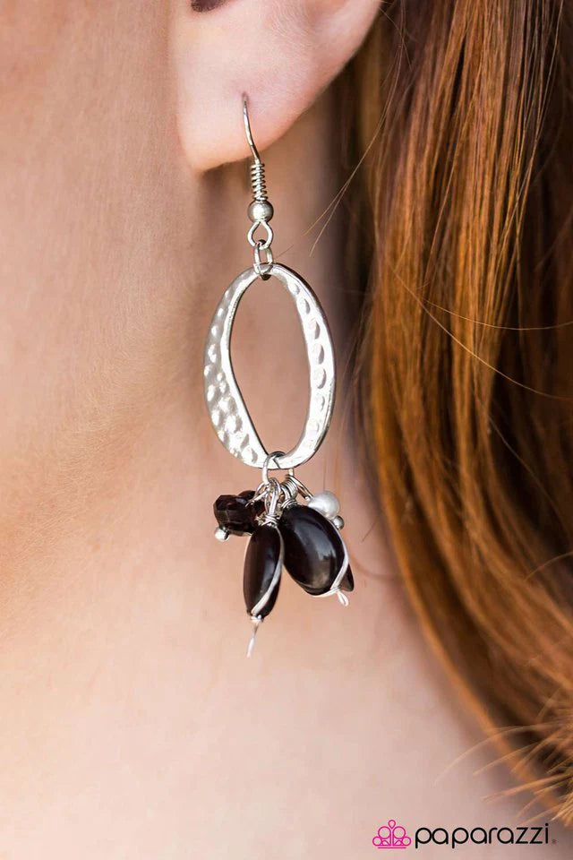 Paparazzi Earring ~ Elegant Enrapture - Black