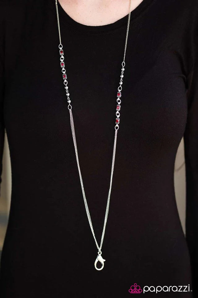 Paparazzi Necklace ~ Majestic Mandalay - Red