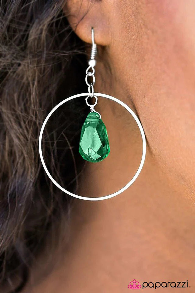 Paparazzi Earring ~ Rain Dance - Green