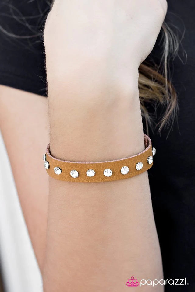 Paparazzi Bracelet ~ Here I Am - Brown